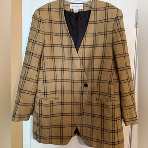 Jones New York Tan/Blazer Checkered Blazer - Size 14